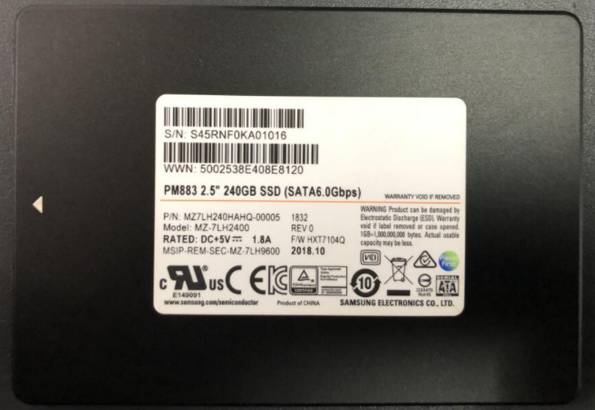 三星PM883 240G SATA MZ7LH240HAHQ-00005企業(yè)級固態(tài)硬盤
